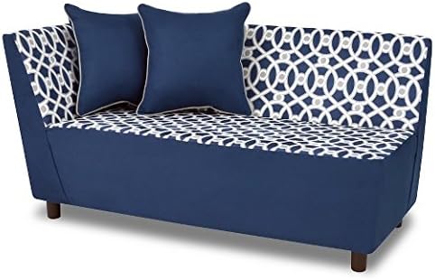 Kangaroo Trading Tween Chaise 2 Pillows- Loopy Navy/Pebbles/Navy Childrens Sofas