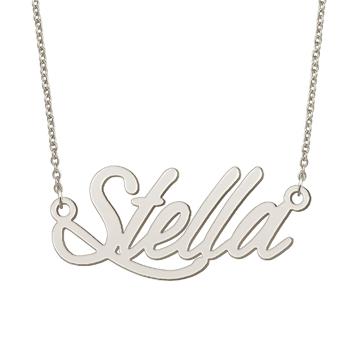 BYBWBL Stella Name Pendant Necklace Silver Color