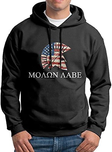 American Flag Helmet Greek Men's Casual Hoodie Black S
