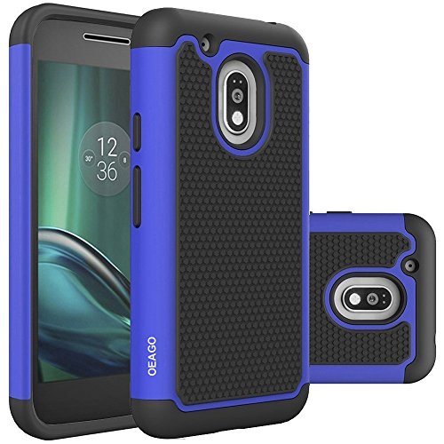 Moto G Play Case, OEAGO Moto G4 Play Case Cover Accessories [Shockproof] [Impact Protection] Hybrid Dual Layer Defender Protective Case Cover for Motorola Moto G Play / Moto G4 Play - Blue