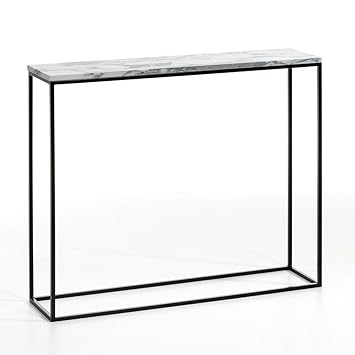 La Redoute Ampm Console Black Metal And Marble Mahaut One Size