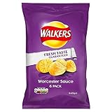 Walkers Worcester Sauce Crisps 6 Pack 150g