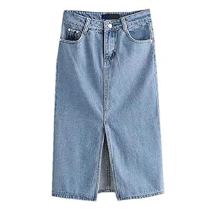 womens midi jean skirts