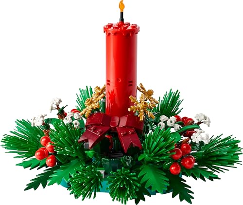 LEGO Weihnachtsgesteck - DIY Tischdeko und Kerzenständer mit Beeren, Sternen, Laub - Bastelset für Kinder & Familie - Geschenk zu Weihnachten für Mädchen und Jungen ab 12 Jahren - 40743 10