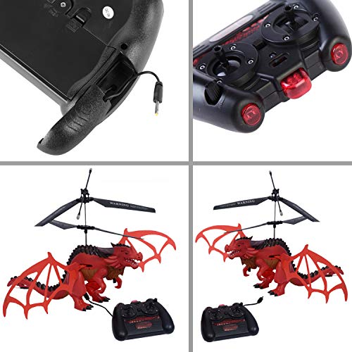 YARMOSHI Flying Dragon with Remote Control. Wings Realistically Flap While in Flight. Robotic, Fantasy Play. Easy to Use Fun Gift for Boys and Girls Kids Age 6+