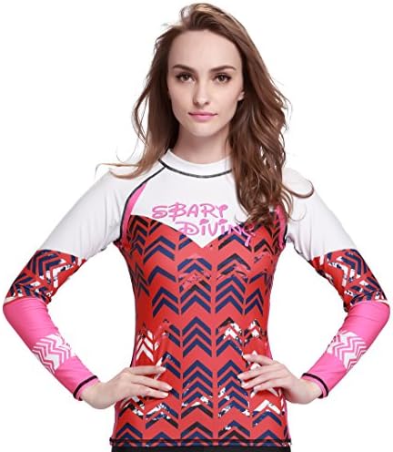 Women's UV Sun Protection 50+ Basic Skins Long-Sleeve Rashguard Top-Digital16