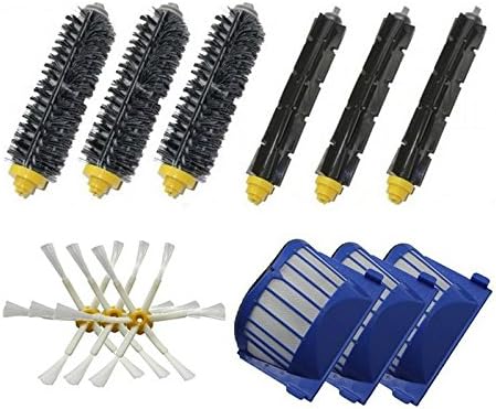 MyRBT Replacement Accessories Kit for iRobot Roomba 650,770, 780, 790 Robotic Vacuum Cleaner with 3 x Bristle Brush, 3 x Flexible Beater Brush, 3 x 3-Armed Side Brush and 3 x Filters