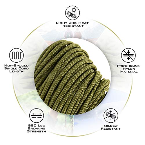 Extremus True Mil Spec 5040 Paracord, Made in The USA, Military Grade