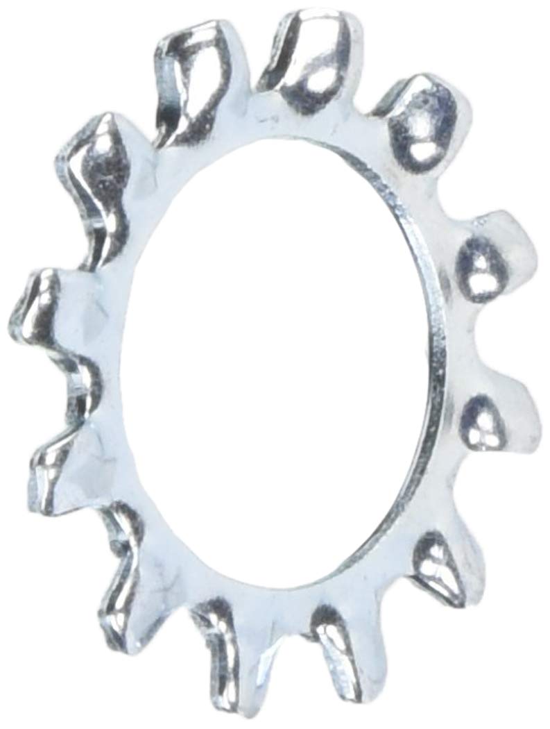 Zinc-Plated Steel External-Tooth Lock Washer, for 5/8" Screw Size, 0.641" ID, 1.07" OD