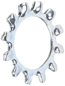 Zinc-Plated Steel External-Tooth Lock Washer, for 5/8" Screw Size, 0.641" ID, 1.07" OD