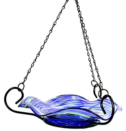 Echo Valley 5141 Illuminarie Hanging Blue Swirl Birdbath