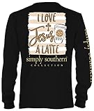 Simply Southern Long Sleeve Preppy I Love Jesus A Latte