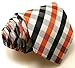 Scott Allan Collection Orange Black Tie for Men | Gingham Plaid Orange Necktie | Ties for Men Orange Black Plaid Stripe Necktie's