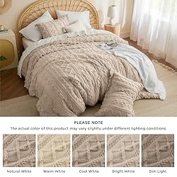 Bedsure Tufted Boho Comforter Set Full - Khaki Boho
