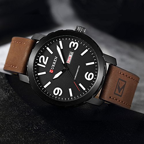 Reloj de Pulsera para Hombre Curren Militray Sport de Cuarzo, Resistente al Agua, de Cuero - Imagen 5