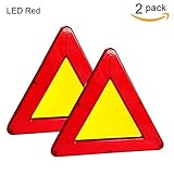 Red Safety Warning Triangular Reflective Kit Triangle Reflector Safety Sign for Car Truck Van Trailers Caravans Lorry Bus etc,9.05 Inch Two Modes - 2 pack
