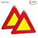 Red Safety Warning Triangular Reflective Kit Triangle Reflector Safety Sign for Car Truck Van Trailers Caravans Lorry Bus etc,9.05 Inch Two Modes - 2 pack