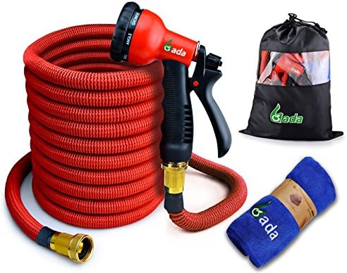Gada Flexible Garden Hose With 8-Function Sprayer - Expandable Hose Pipe Wont Leak, Doesn't Twist &amp; Kink- Lightweight Expanding Water Hose (75FT)