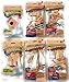 Wood Craft Model Activity Kits - Helicopter, Fighter Plane, Sail Boat, Race Car, Bird House, Bird Feeder, 6-kit Set