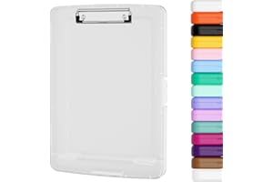 Piasoenc Clipboard with Storage, 8.5x11 Storage Clipboards with Pen Holder and A4 Legal Paper Folder, Heavy Duty Plastic, Fol