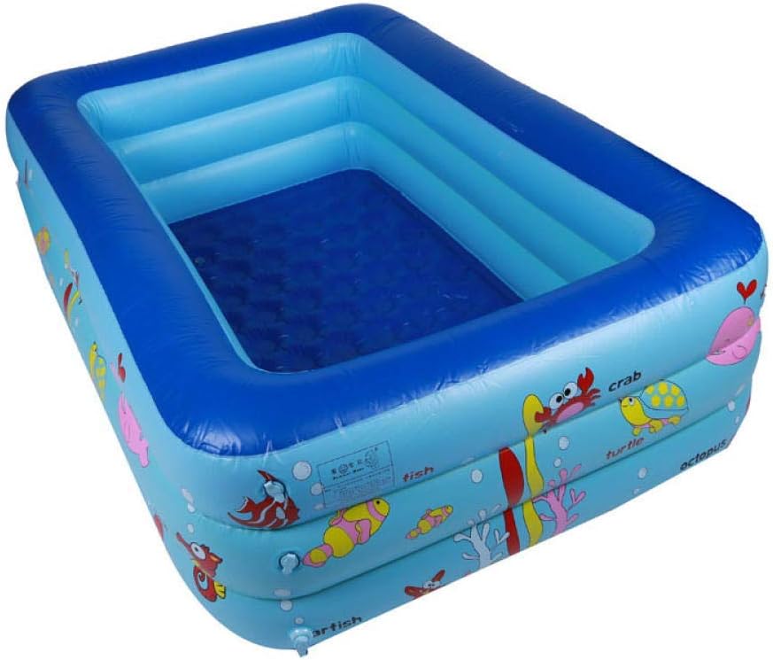 Cvghnfk Swimming pools EnvironmenTAL protection 120 * 60 * 40 Children Inflatable Pool Family Bathtub Baby Thicken paddling rectangular indoor & outdoor piscinas para ninos adultos