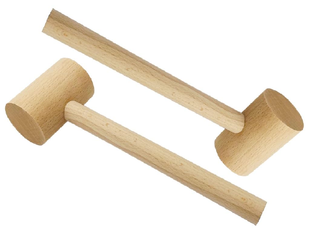 Wooden Mallet Hammer,Kellegour 2 Pieces Wooden Hammer,Woodworking Wood Mallet,for Leather Woodworking Strike,Repair,Adjust and Carve