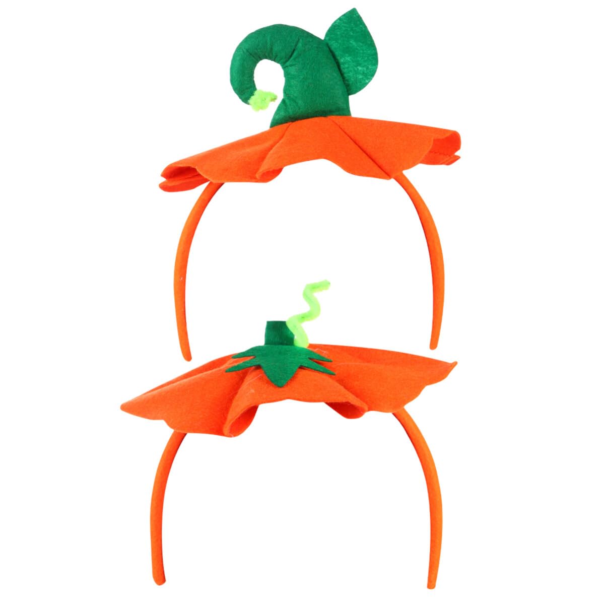 Luxshiny Halloween Pumpkin Hairband for Kids 2Pcs Orange Cloth Headband Pumpkin Costume Party Hair Accessories Comfortable Fit