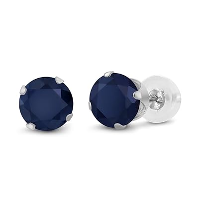 Gem Stone King 14K White Gold Blue Sapphire Stud Jamaica Ubuy
