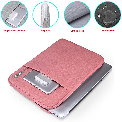 Lacdo 13-13.3 Inch Water Repellent Laptop Sleeve Case Notebook Bag for MacBook Pro 13.3-inch Retina Display Macbook Air 13" 12.9-inch iPad Pro Ultrabook Acer Asus Dell HP Chromebook, Pink