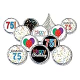 75th Birthday Party Favor Stickers - Multi-Colored (324 Count)