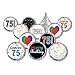 75th Birthday Party Favor Stickers - Multi-Colored (324 Count)