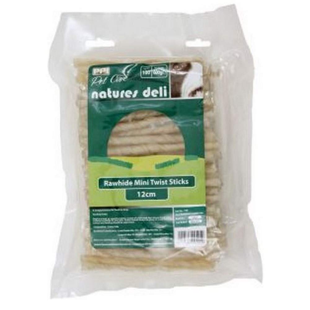 PPI 12cm Rawhide Mini Twist Sticks 100 Pk [SNG] 600g