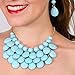 JANE STONE Fashion Bubble Layered Necklace Floating Teardrop Collar Statement Jewelry for Women(Fn0580-Aqua)
