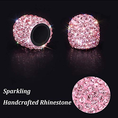 image for choolo Valve Stem Caps, 4 Pack Handmade Rhinestone Tire Valve Caps Cry