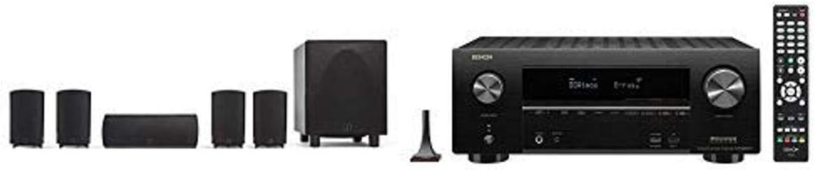 Definitive Technology ProCinema 6D + Denon AVR-X2600H Receiver - Compact 5.1 Channel Home Theater Speaker System (2019 Model) | Powered Subwoofer, Center Channel, 4 Speakers, 7.2 Channel AVR