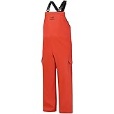 BASSDASH Men’s Waterproof Fishing Bibs Stain Resistant Rain Pants Adjustable Lightweight Pu-Coated Workwear Overalls