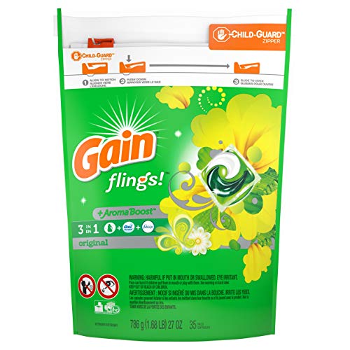 Gain Flings Laundry Detergent Pacs, Original, 35 Count (Packaging May