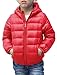 ZSHOW Children's Down Coats Lightweight Outwear Hooded Puffer Coat Down Jackets,7-8Year, Red