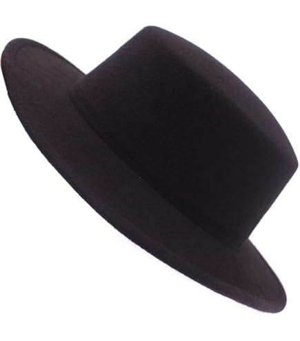 Classic Unisex Polyester Blend Fedora Hat Brim Flat Cap Wide Brim