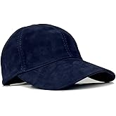 Unisex Genuine Suede Leather Baseball Cap, Vintage-Style Adjustable Strap Hat for Men & Women, One Size Fits Most