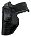 The Defender Leather IWB Holster - Made in USA - Fits Glock 42 | Fits Sig P365 | Ruger LC9, LC9s | Kahr CM9, MK9, P9 | Springfield Hellcat and More - Black Left Handed