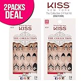(2 PACK) Kiss The Collection 24 Nail Kit (SSC13XB), Free Glue, False Nails, Fashion Fake Nails