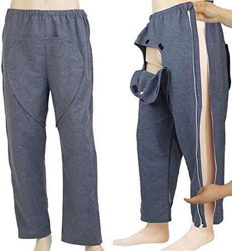 GxYue Walking Frames Patient Care Clothes - Adult Incontinence Open Pants for Spring & Autumn - Suitable for Postoperative Care & Incontinence (Size : L)
