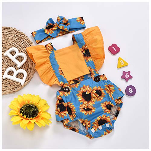 ECOTISH 2 stuks pasgeboren baby meisje ruches mouwen bodysuits jumpsuit hoofdband romper playsuit + hoofdband outfits - Image 4