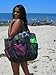 Saltwater Canvas Mesh Whale Bag, Black, Large for families & fun. 9 pocket storage, inner zip pocket, key hook, loves sun, sand & water, vacations & sports. Washable, durable for years of adventures