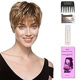 Bo Mono by Ellen Wille, Wig Galaxy Hair Loss Booklet, 2oz Travel Size Wig Shampoo, Wig Cap, & Wide Tooth Comb (Bundle - 5 Items), Color Chosen: Sandy Blonde Mix