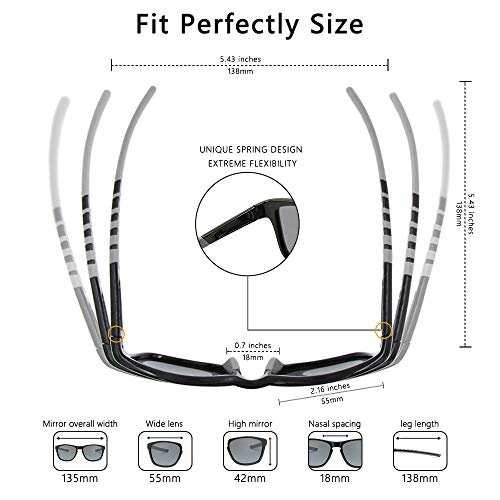 JOJEN Polarized Sports Sunglasses for Men Women Baseball Running