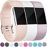 Wepro Bands Replacement for Fitbit Charge 2 HR, 3-Pack, Buckle, Large, Small