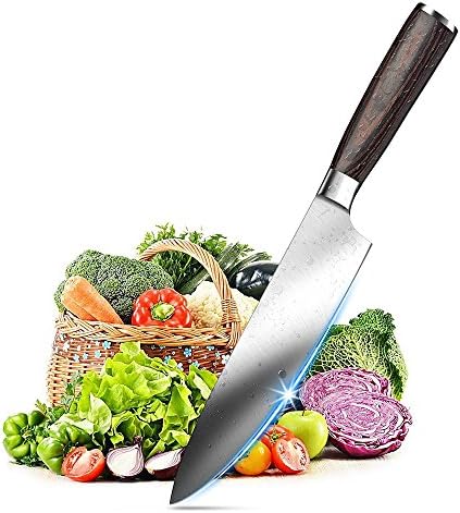 Chef Knife 8 Inches Professional Chef’s Knife High Carbon Stainless Steel Sharp Kitchen Knives Ergonomic Equipment Cook Knife for Home and Restaurant by HONG