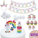Makadami Unicorn Cake Topper - Unicorn Cake Decorations - Unicorn Cupcake Topper - Unicorn Horn Headband - Unicorn Party Decorations - Unicorn Cupcake Decorations - Unicorn Cake Decorating Kit